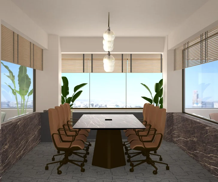 Meeting room with city views, Shipping Company Offices, Piraeus – IDYLI Architects