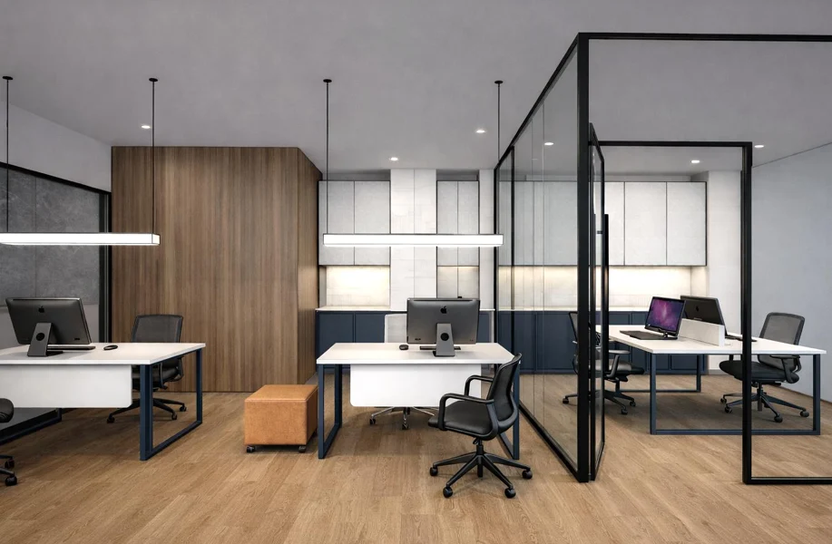 Workstations and glazed private offices, Shipping Company Offices, Piraeus – IDYLI Architects